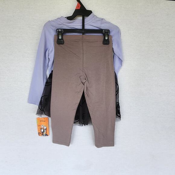 Disney Nightmare Jack Sally 3 Piece Set Skirt Toddler Girls Size 2T Purple Black - Picture 2 of 6